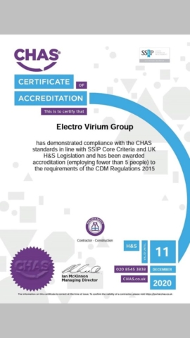 Certificate of Accreditation Electrovirium Group